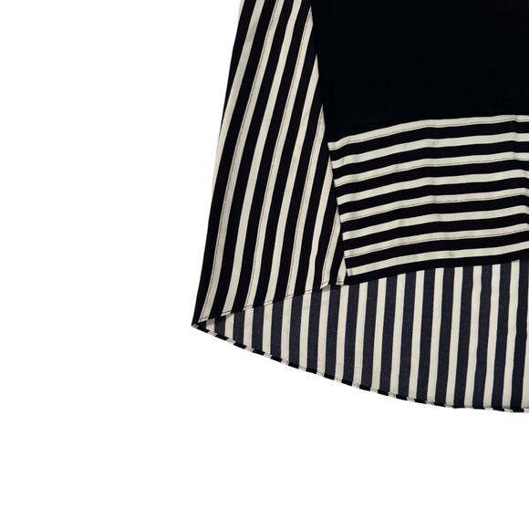 Joseph Ribkoff Black Flowy Top Size 14 Graphic Trim Lightweight Monochrome Drama - Picture 6 of 6